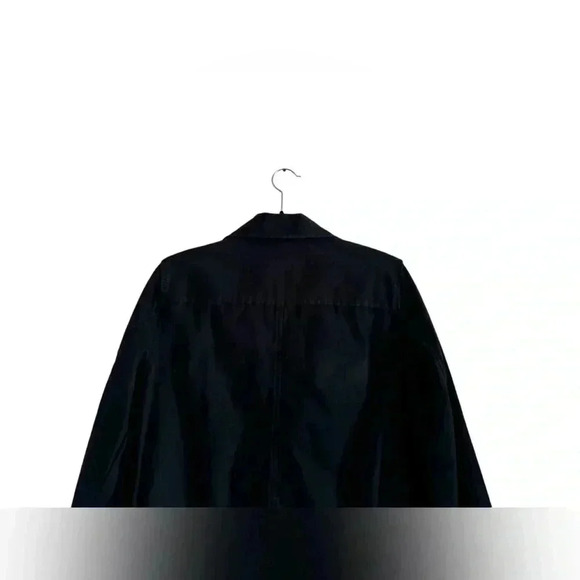 LL Bean Womens Jacket 4 Black Chambray Denim Button Pockets Travel Coat Outdoor - Picture 6 of 13